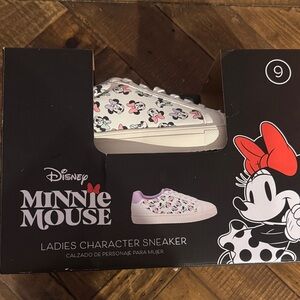 NIB NWT Disney Minnie Mouse Patterned Sneakers - Black, White, Purple